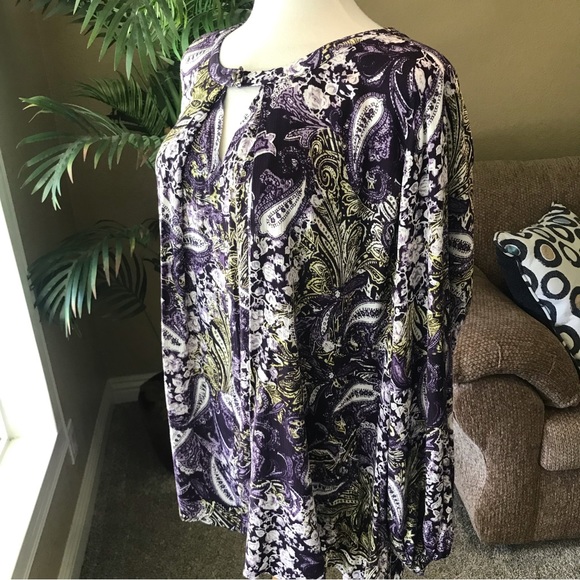 Macys Style & Co plus size long sleeve rayon flowy top - Picture 6 of 7